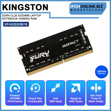 KINGSTON FURY IMPACT KF432S20IB/16 16GB 3200MHz DDR4 CL20 SODIMM LAPTOP NOTEBOOK GAMING RAM KINGSTON FURY IMPACT KF432S20IB/16 16GB 3200MHz DDR4 CL20 SODIMM LAPTOP NOTEBOOK GAMING RAM